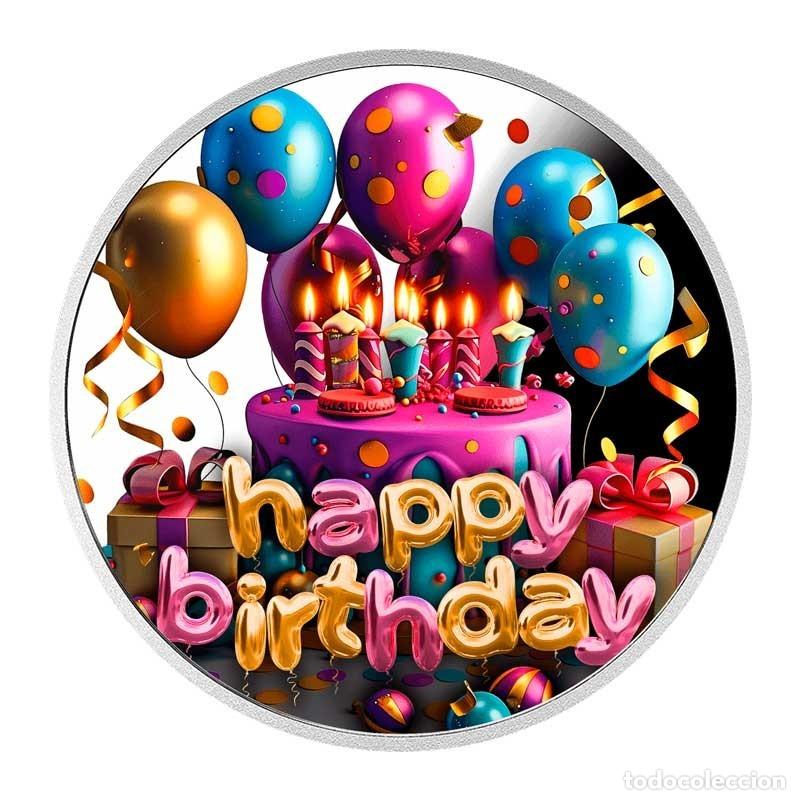 Monedas antiguas de &Aacute;frica: Moneda de Plata 2025 Feliz Cumplea&ntilde;os