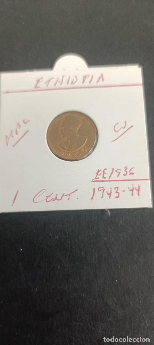 Monedas antiguas de &Aacute;frica: ETHIOPIA 1 CENTIMO 1943-44 (EE1936)MBC KM=32 (COBRE)
