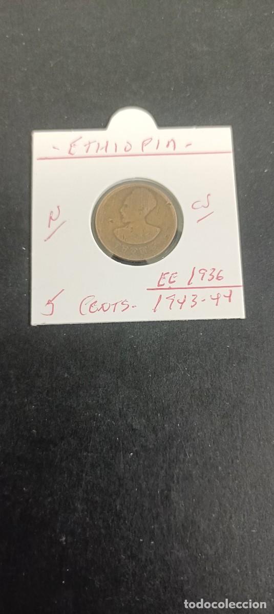 Monedas antiguas de &Aacute;frica: ETHIOPIA 5 CENTIMOS 1943-44 (EE1936) KM=33 (COBRE)