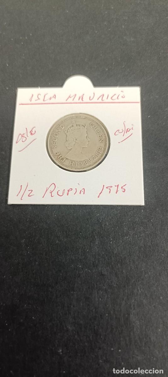 Monedas antiguas de &Aacute;frica: ISLA MAURICIO 1/2 RUPIA 1975 KM=37 (CUPRONIQUEL) ISABEL II