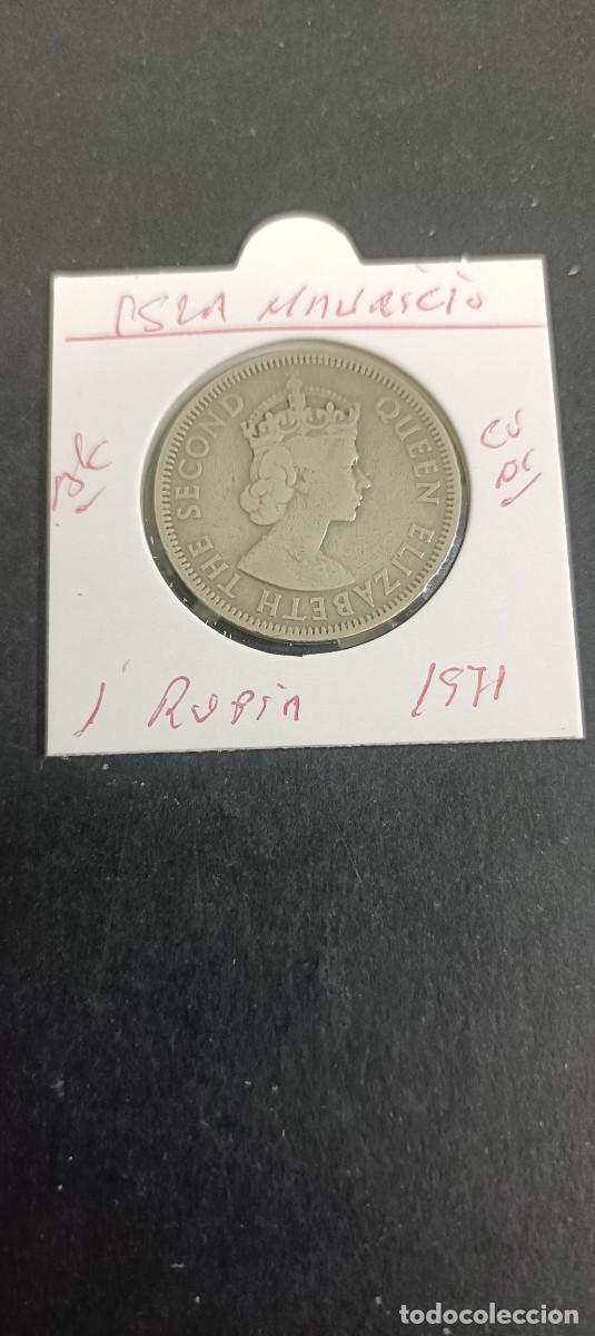 Moedas antigas de &Aacute;frica: ISLA MAURICIO 1 RUPIA 1971 KM=35.1 (CUPRONIQUEL) ISABEL II