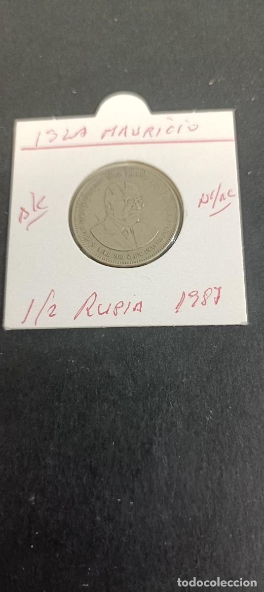 Monedas antiguas de &Aacute;frica: ISLA MAURICIO 1/2 RUPIA 1987 BC KM=54 (NIQUEL-ACERO)