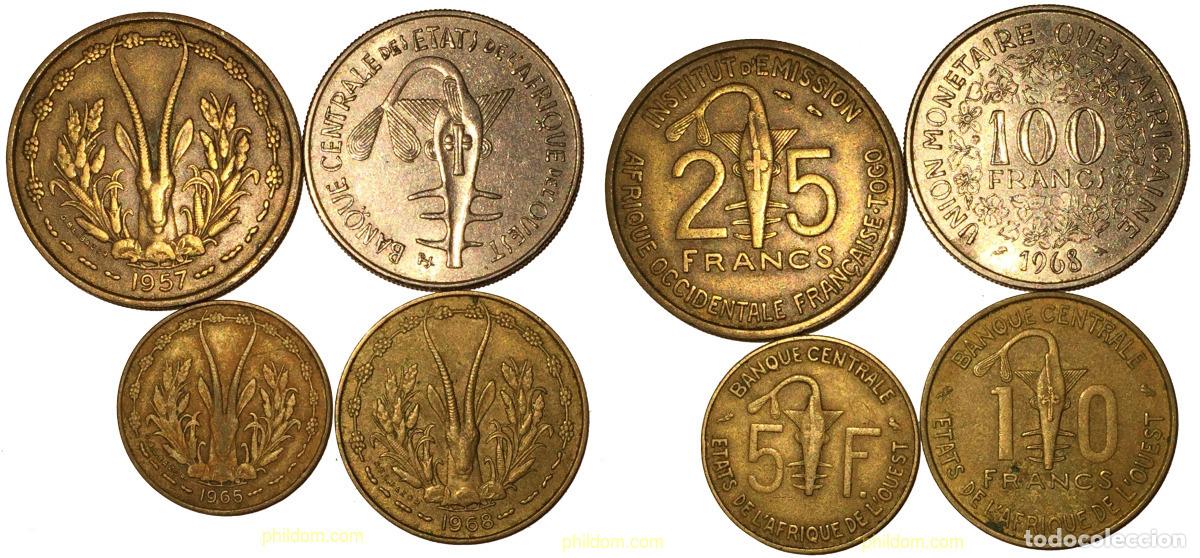 Monedas antiguas de &Aacute;frica: 1757 AFRICA CENTRAL BRITANICA 1970 LOT WEST AFRICA AFRIQUE OUEST 4 COIN
