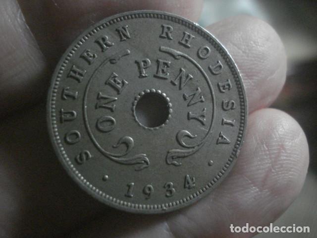 Monedas antiguas de &Aacute;frica: RODESIA RHODESIA ZIMBAWE - UN PENNY A&Ntilde;O 1934 FECHA ESCASA