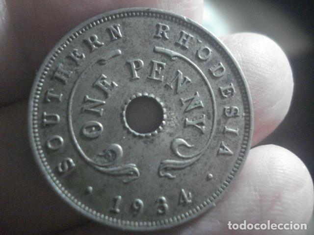 Monedas antiguas de &Aacute;frica: RODESIA RHODESIA ZIMBAWE - UN PENNY A&Ntilde;O 1934 FECHA ESCASA