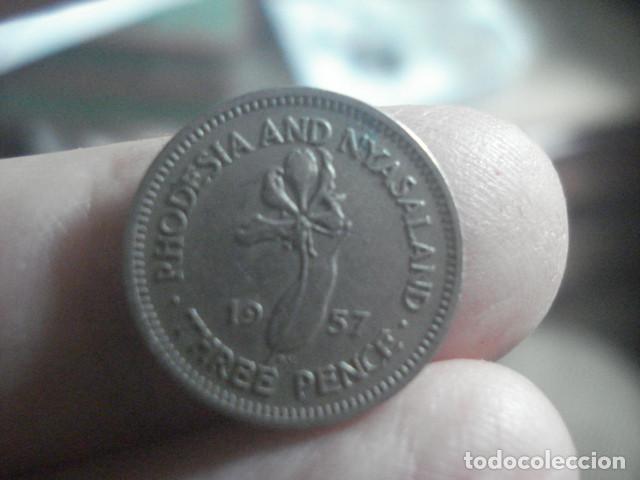 Monedas antiguas de &Aacute;frica: RODESIA Y NYASALAND - 3 PENNY A&Ntilde;O 1957