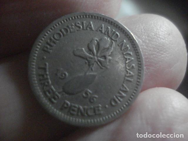 Monedas antiguas de &Aacute;frica: RODESIA Y NYASALAND - 3 PENNY A&Ntilde;O 1956 FECHA ESCASA