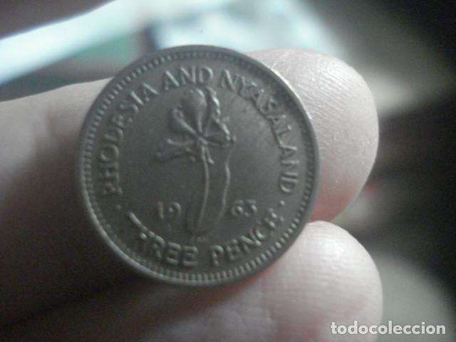 Monedas antiguas de &Aacute;frica: RODESIA Y NYASALAND - 3 PENNY A&Ntilde;O 1963