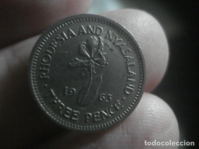 Monedas antiguas de &Aacute;frica: RODESIA Y NYASALAND - 3 PENNY A&Ntilde;O 1963