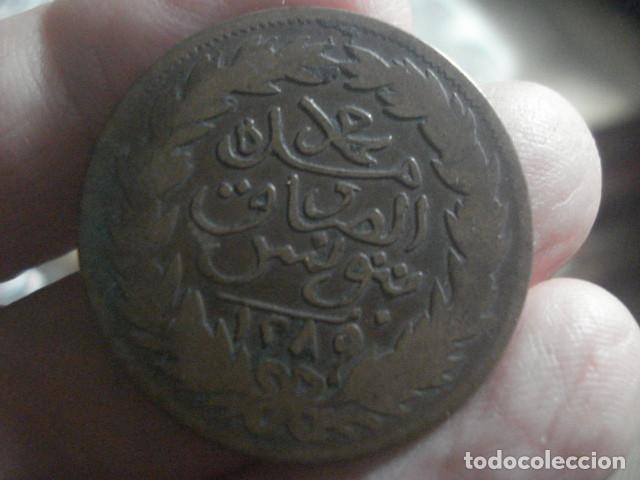 Monedas antiguas de &Aacute;frica: T&Uacute;NEZ - 2 XHAAUB - A&Ntilde;O 1873 - SULTAN ABDUL AZIZ - 31 MM DI&Aacute;METRO