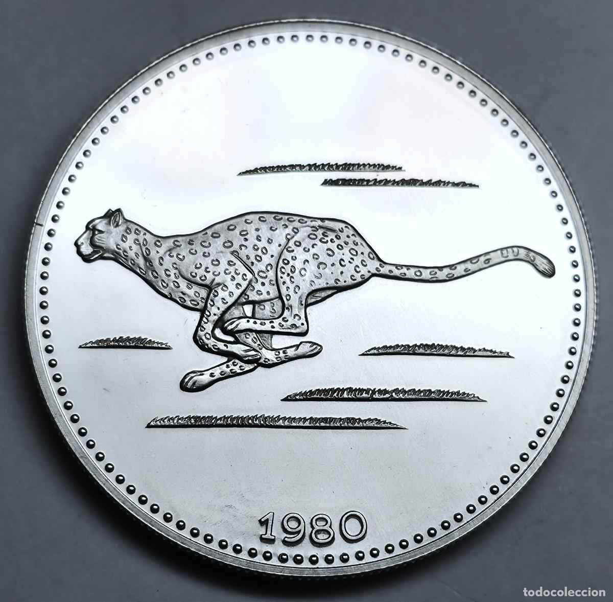 Monedas antiguas de &Aacute;frica: MONEDA DE PLATA GUINEA ECUATORIAL 2000 EKUELE 1980 PROOF