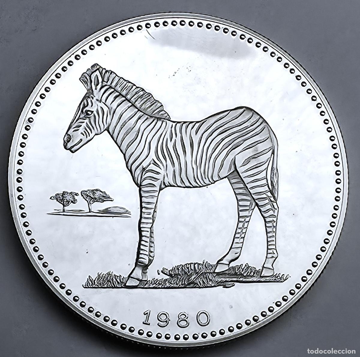 Monedas antiguas de &Aacute;frica: MONEDA PLATA GUINEA ECUATORIAL 2000 EKUELE 1980 PROOF