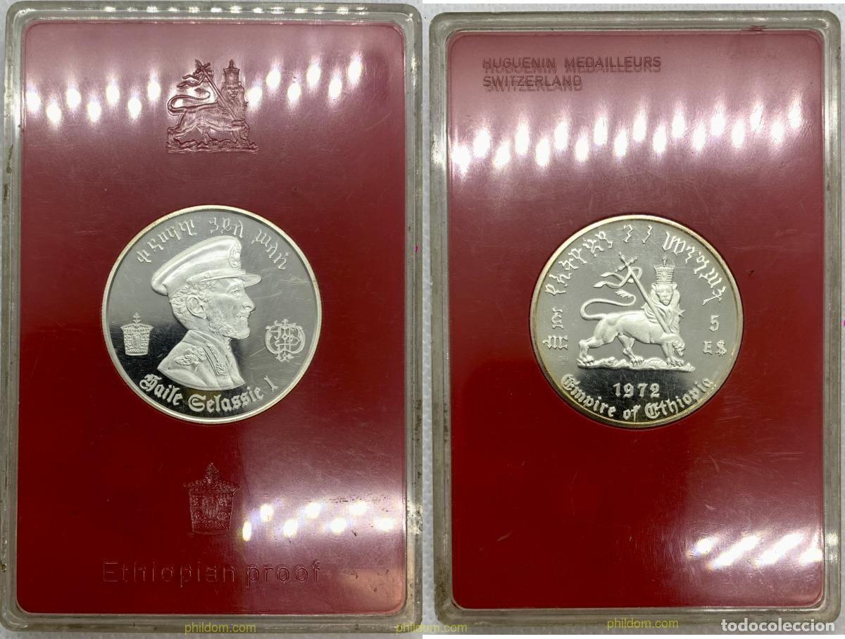 Monedas antiguas de &Aacute;frica: 3289 ETIOPIA 1972 1972 ETHIOPIA 5 DOLLAR - HAILE SELASSIE SILVER COMMEMORATIVE