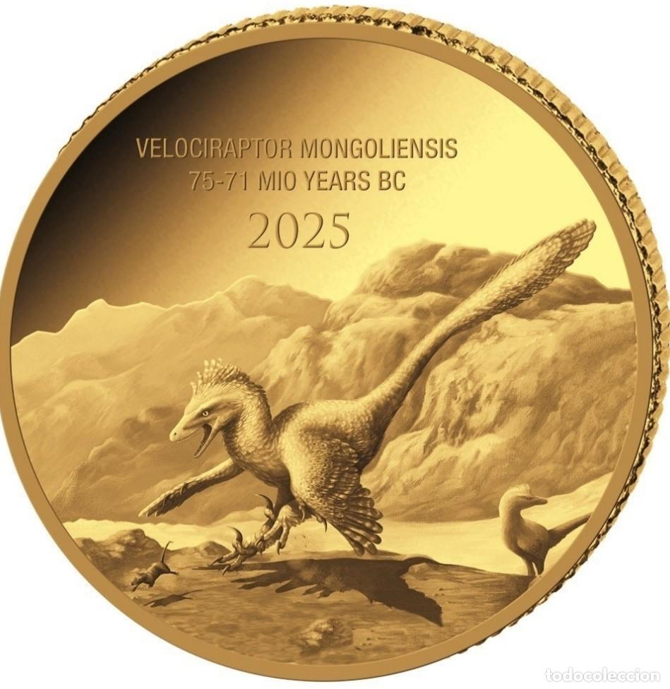 Monedas antiguas de &Aacute;frica: 0,5 Gramm - Oro .999 - 2025 Prehistoric Life II Velociraptor Mongoliensis PP