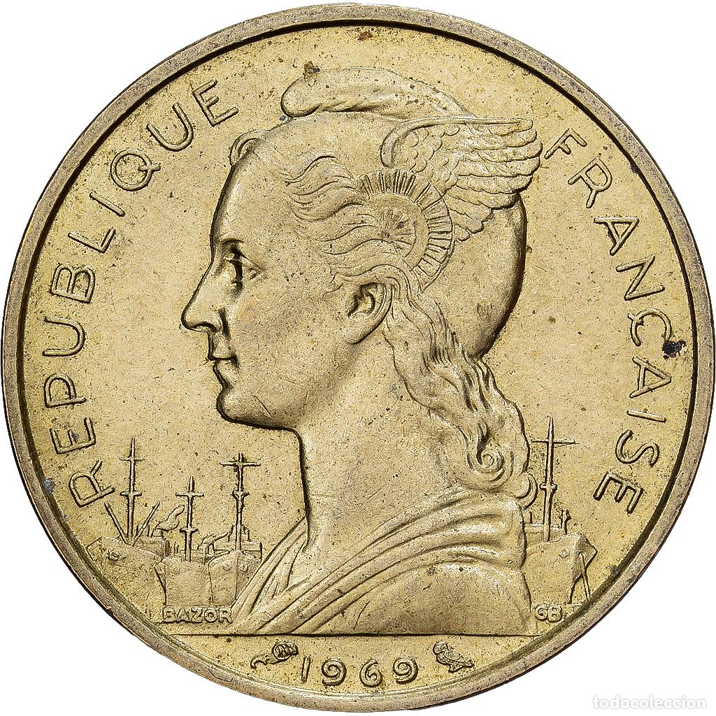 Monedas antiguas de &Aacute;frica: [#1530018] La Reuni&oacute;n, 20 Francs, 1969, Aluminio - n&iacute;quel - bronce, MBC, KM:11a