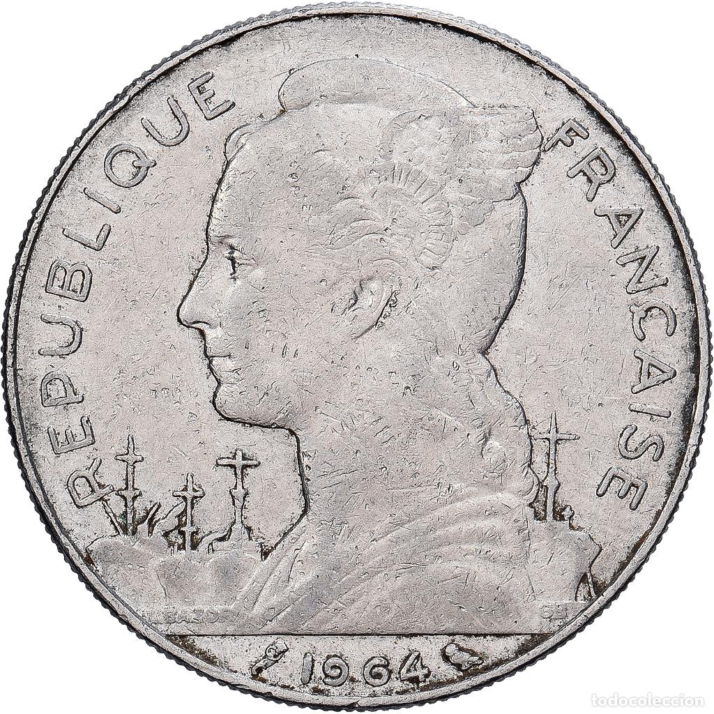 Monedas antiguas de &Aacute;frica: [#1530024] La Reuni&oacute;n, 100 Francs, 1964, Paris, N&iacute;quel, MBC+, KM:13