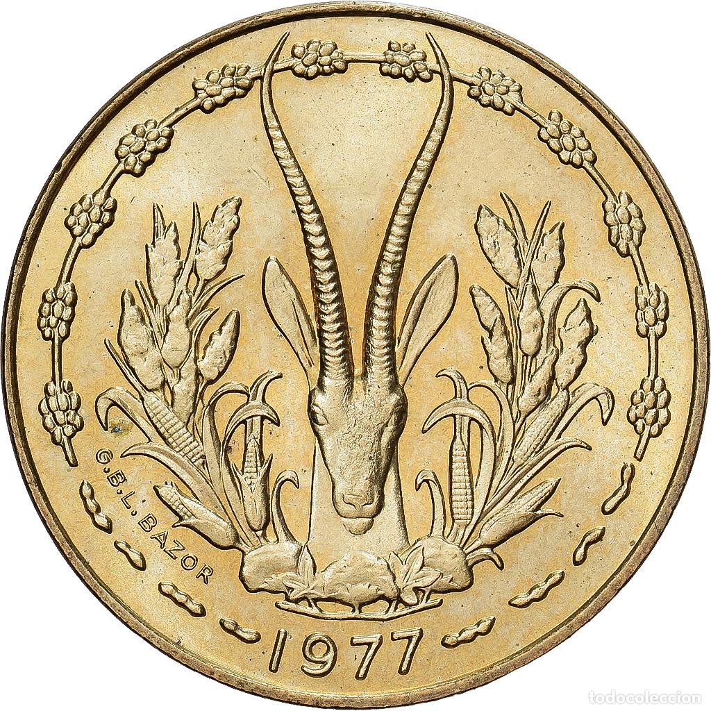 Monedas antiguas de &Aacute;frica: [#1530031] Estados del &Aacute;frica Occidental, 10 Francs, 1977, Aluminio - n&iacute;quel - bronce