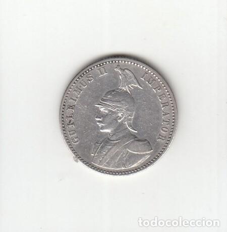 Monedas antiguas de &Aacute;frica: AFRICA ORIENTAL ALEMANA. Moneda de &frac12; Rupia de Plata de 1907. Rara. MBC.