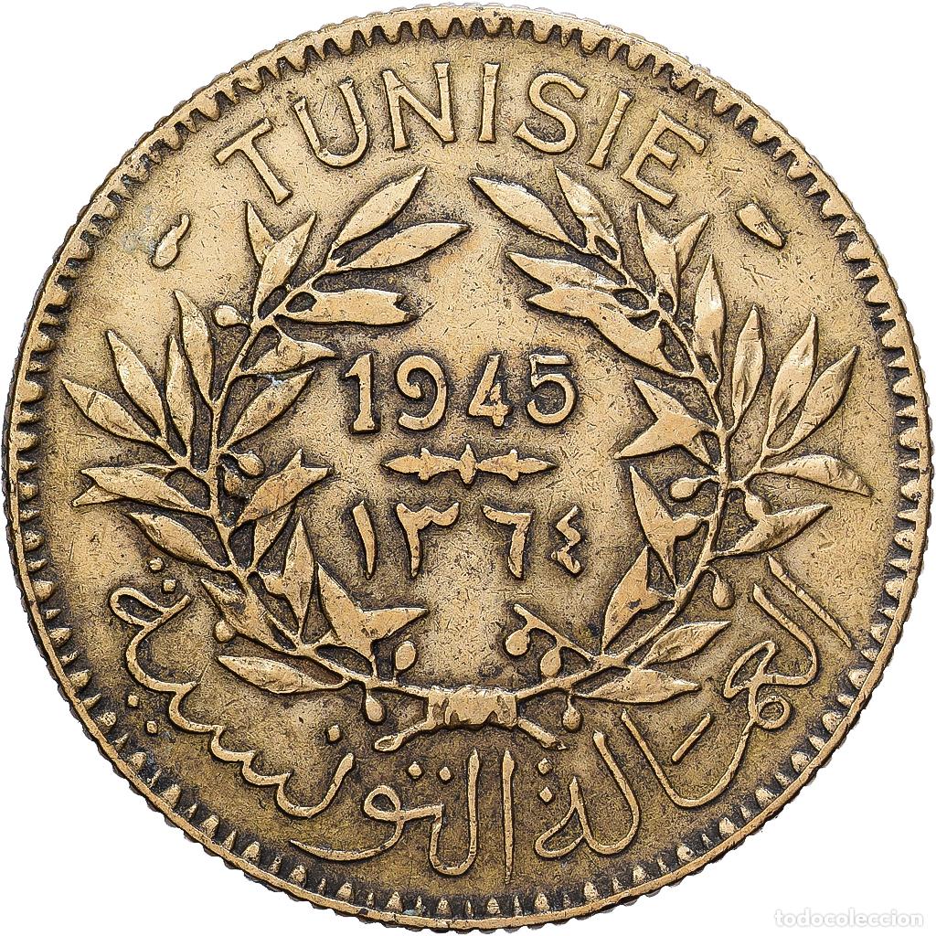 Monedas antiguas de &Aacute;frica: [#1513165] T&uacute;nez, Anonymous, 2 Francs, 1945, Paris, BC+, Aluminio - bronce, KM:248