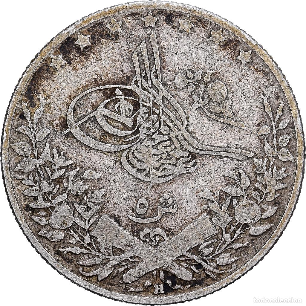 Monedas antiguas de &Aacute;frica: [#1202847] Egipto, Abdul Hamid II, 5 Qirsh, 1905 (AH 1293/31), Heaton, Plata, BC+, KM:294