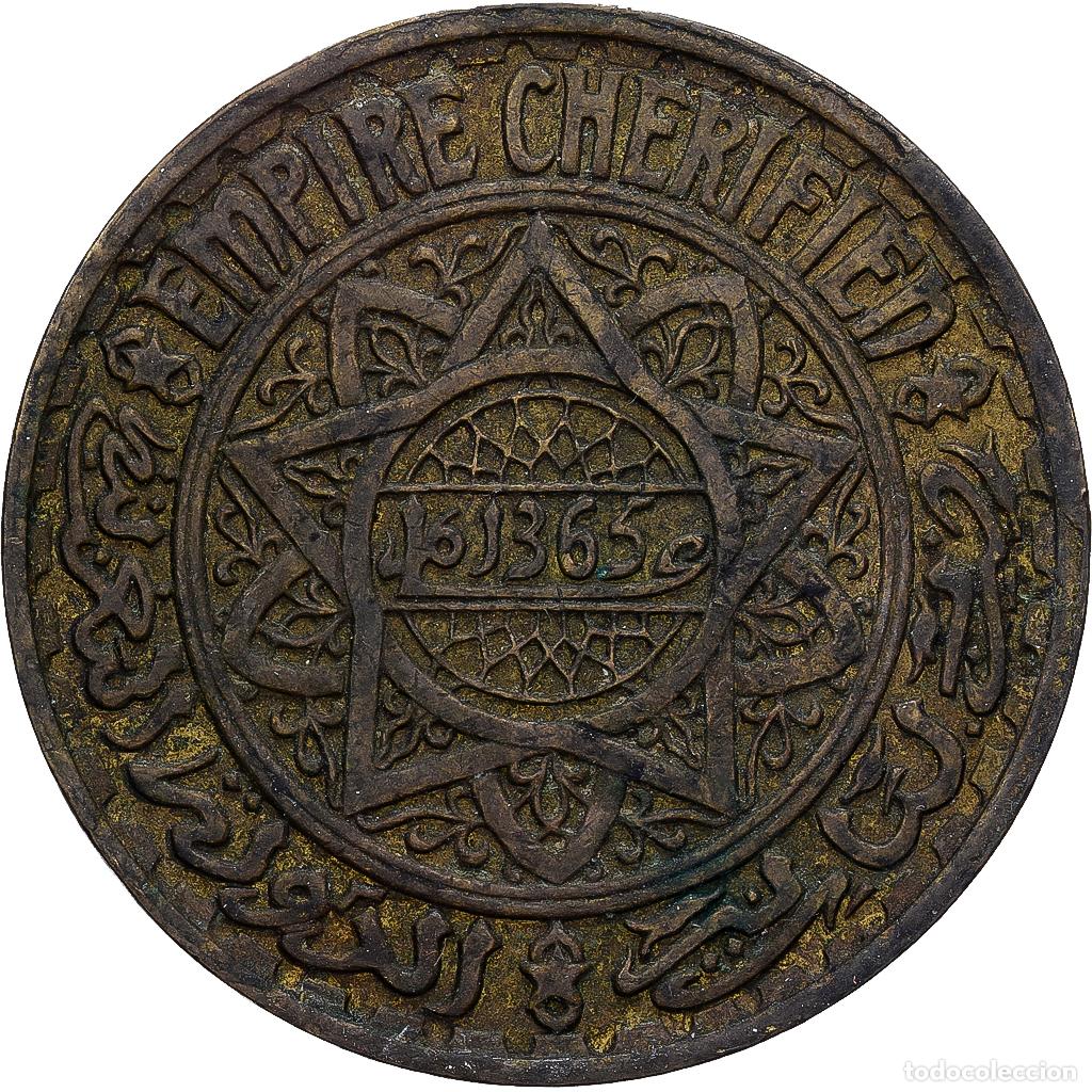 Monedas antiguas de &Aacute;frica: [#1513214] Marruecos, 5 Francs, 1945/AH1365, Aluminio - bronce, BC+