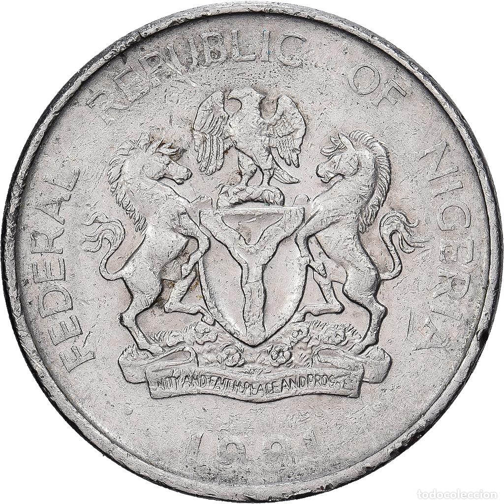 Monedas antiguas de &Aacute;frica: [#1513258] Nigeria, Elizabeth II, Naira, 1991, N&iacute;quel chapado en acero, BC+, KM:14