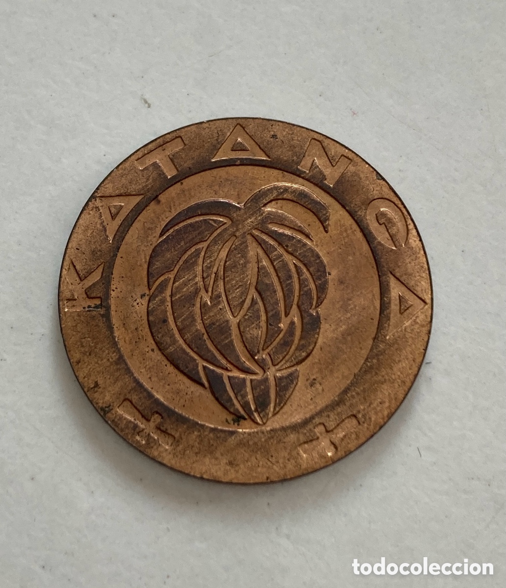 Monedas antiguas de &Aacute;frica: 5 francos Katanga 1961