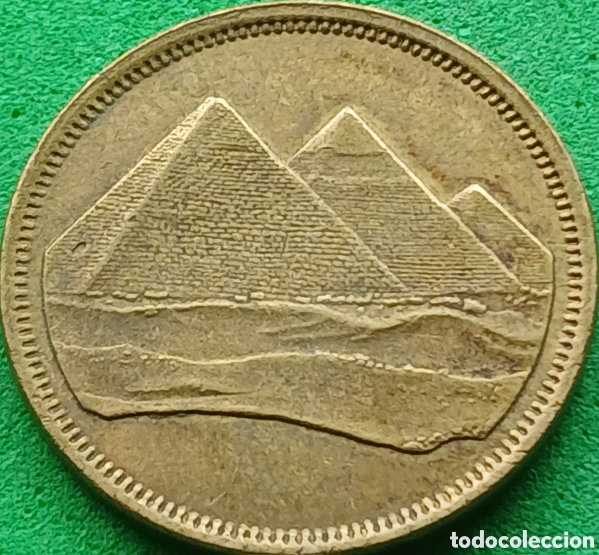 Monedas antiguas de &Aacute;frica: Egipto 5 piastras 1984 km#555 fecha cristiana a la izquierda de la denominaci&oacute;n