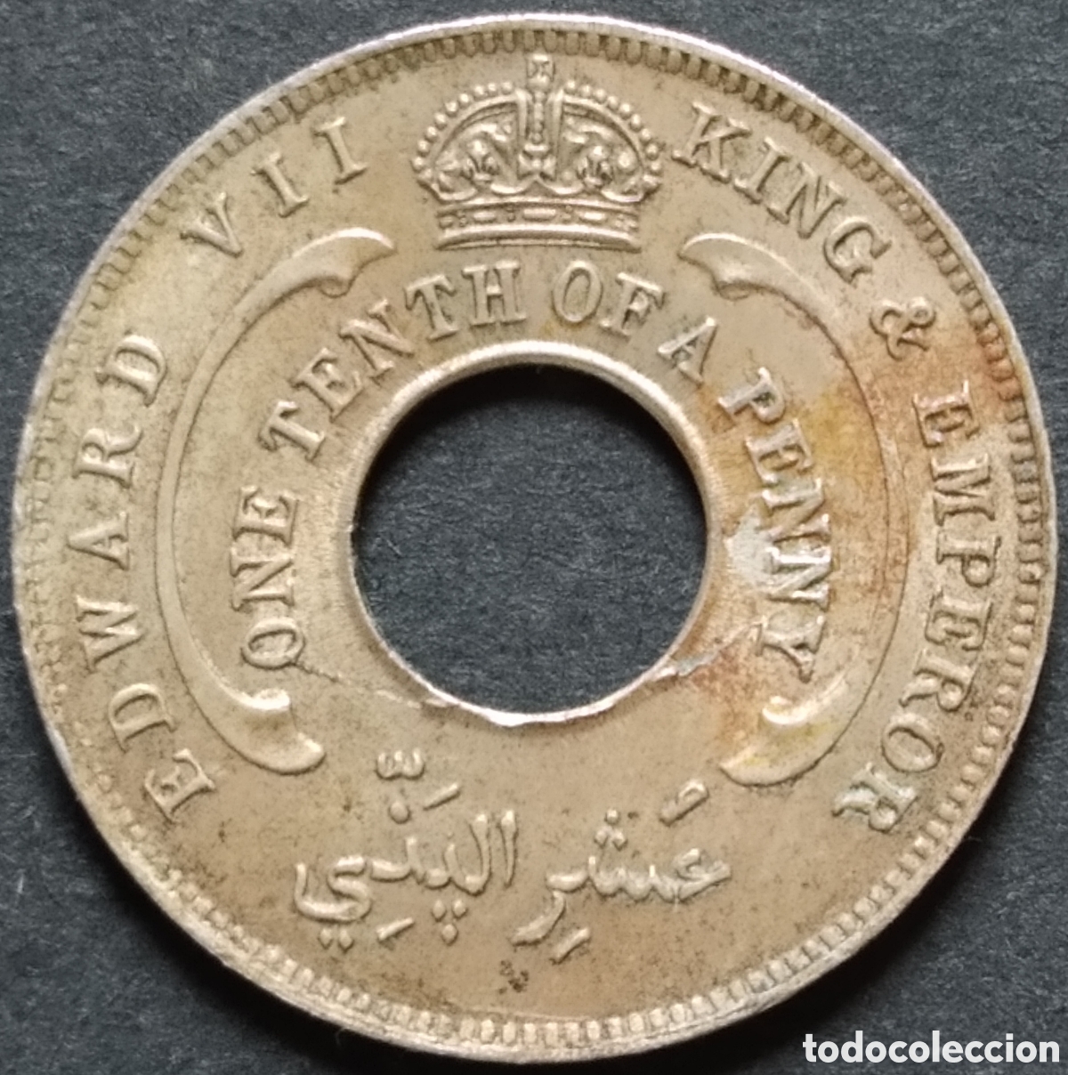 Monedas antiguas de &Aacute;frica: MONEDA - &Aacute;FRICA OCCIDENTAL BRIT&Aacute;NICA (COLONIA BRIT&Aacute;NICA) 1/10 PENNY 1908 (CUPRON&Iacute;QUEL) (1,9 GRAMOS)