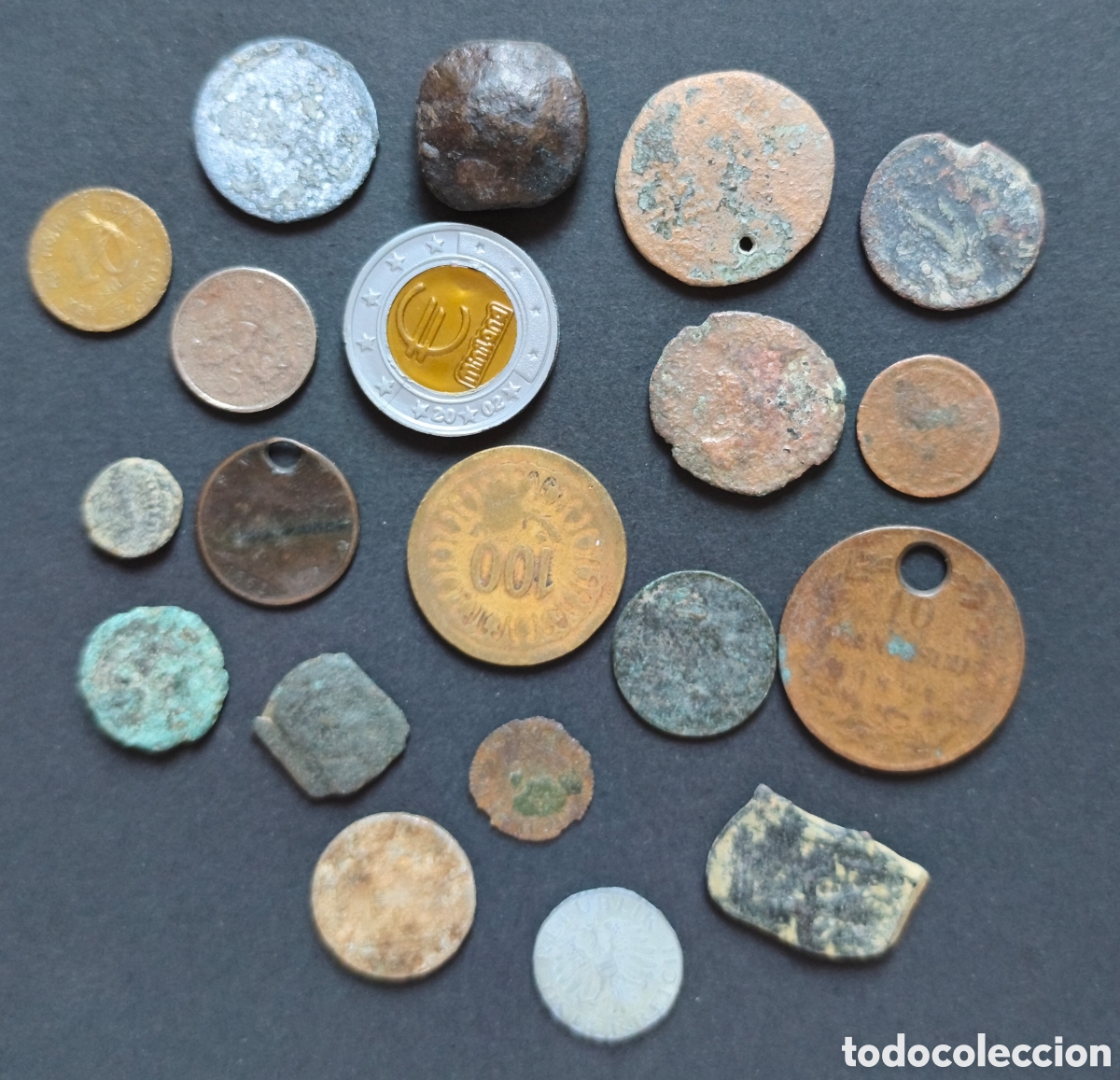 Monedas antiguas de &Aacute;frica: LOTE MONEDAS N&deg; 0084 - LOTE DE 20 PIEZAS ENTRE MONEDAS Y OBJETOS A IDENTIFICAR (PESO 93 GRMOS APRO)X