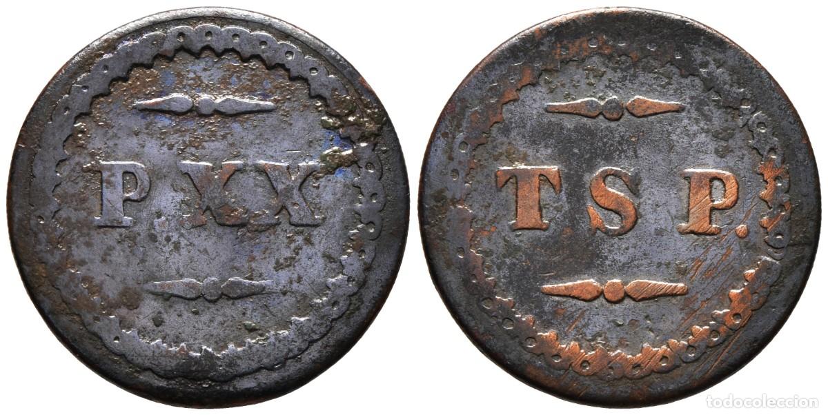 Monedas antiguas de &Aacute;frica: * RARA FICHA/TOKEN DE MADEIRA. Pesos do Contrato do Tabaco TSP (Tabaco, Simonte, P&oacute;lvora) ***