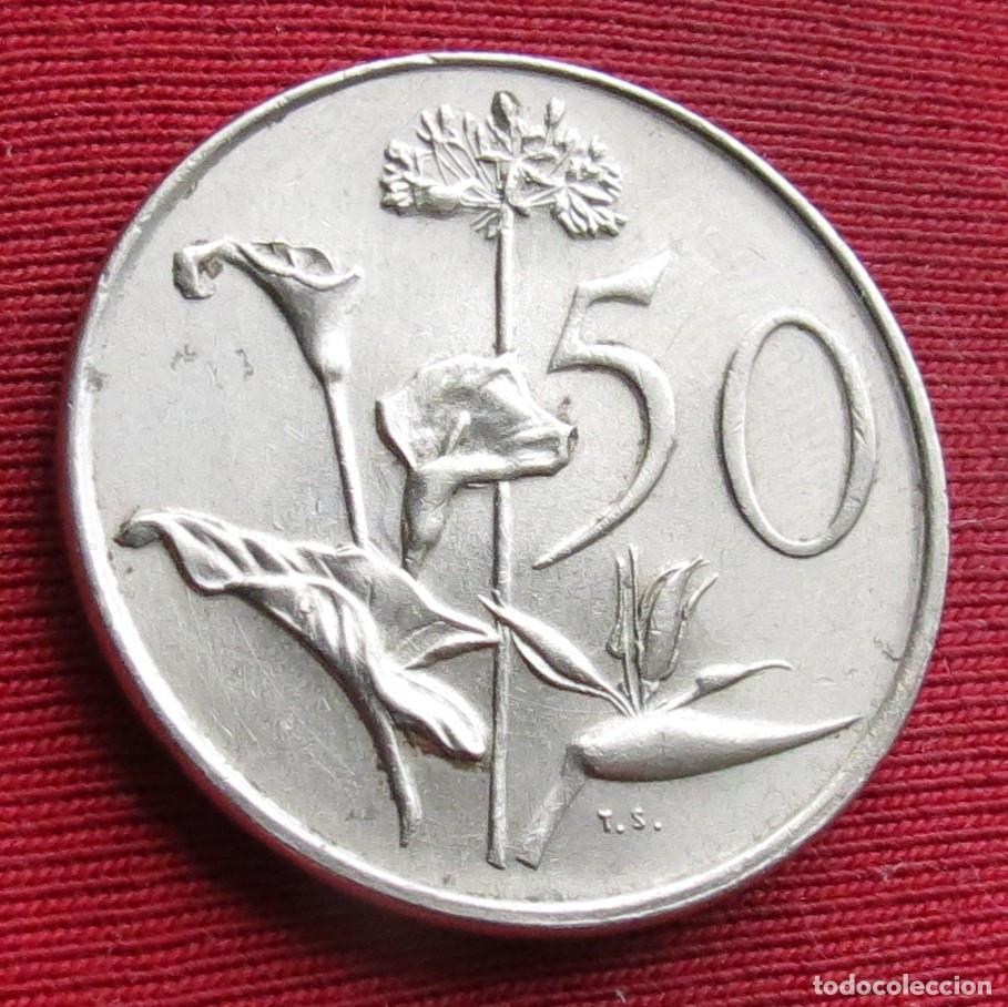 Monedas antiguas de &Aacute;frica: Sud&aacute;frica RSA 50 cents 1990