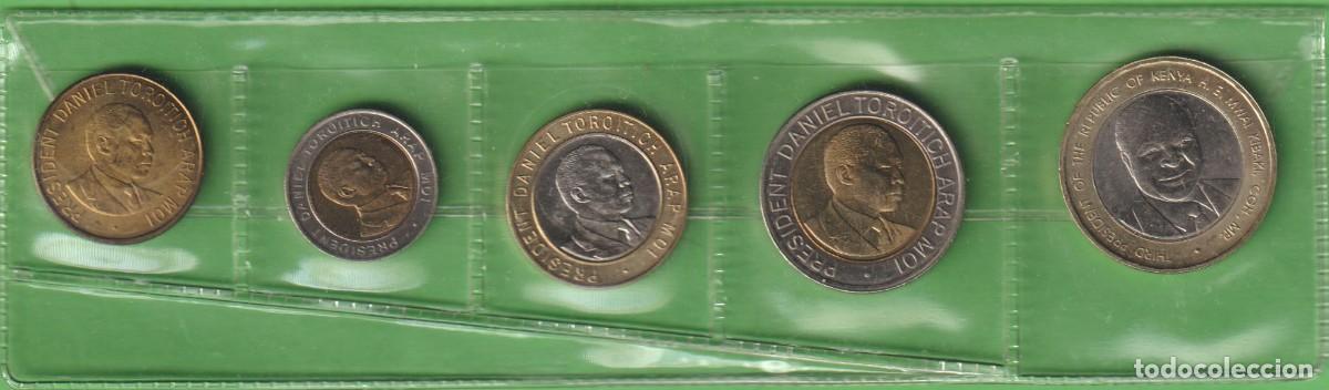 Monedas antiguas de &Aacute;frica: MONEDAS EXTRANJERAS - KENYA - SERIE 5 VALORES 1-5-10-20-40 SHILLINGS - 1997/98/03 -KM-29-30-27-32-33