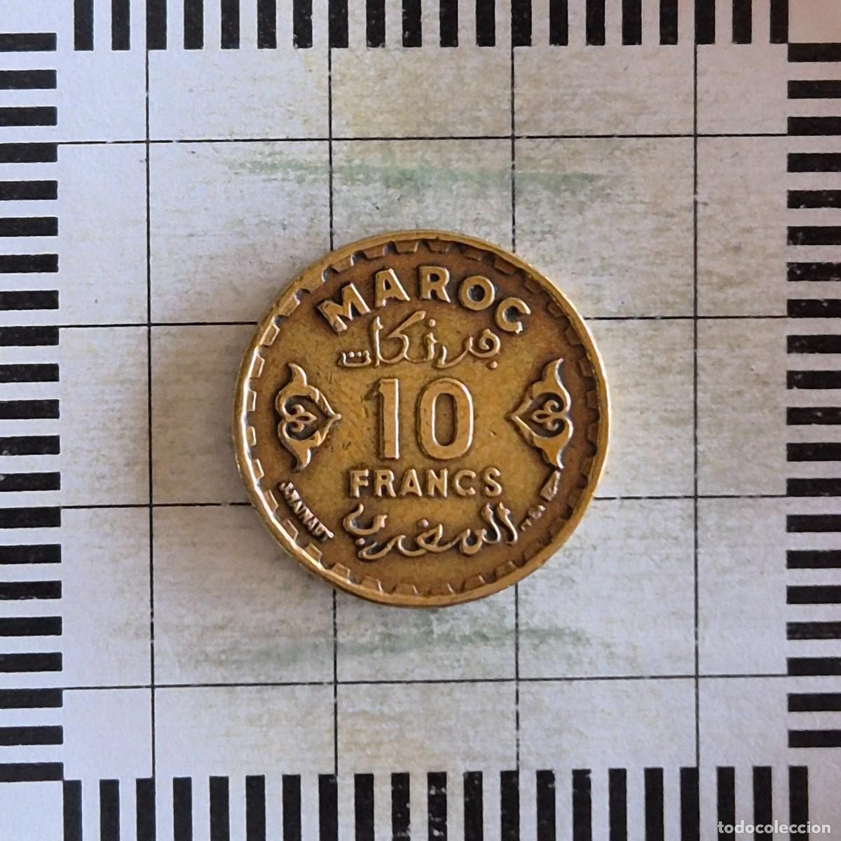 Monedas antiguas de &Aacute;frica: 10 FRANCOS, MARRUECOS. MOHAMED V, 1371 (1952). (Y#49).
