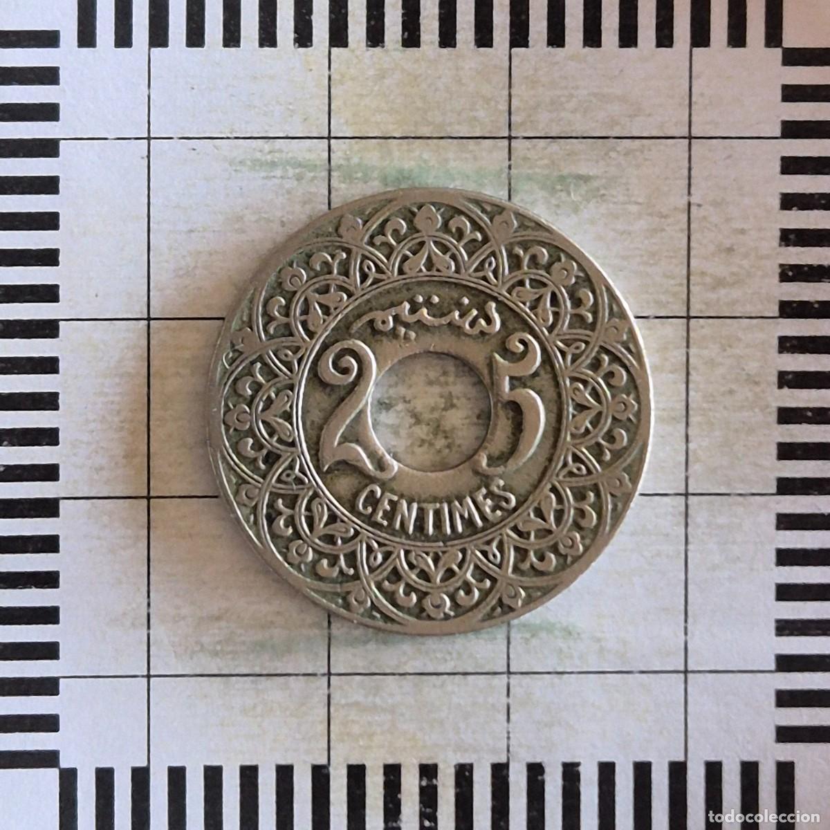 Monedas antiguas de &Aacute;frica: 25 C&Eacute;NTIMOS, MARRUECOS. YUSUF, S/F (1921). (Y#34.1).