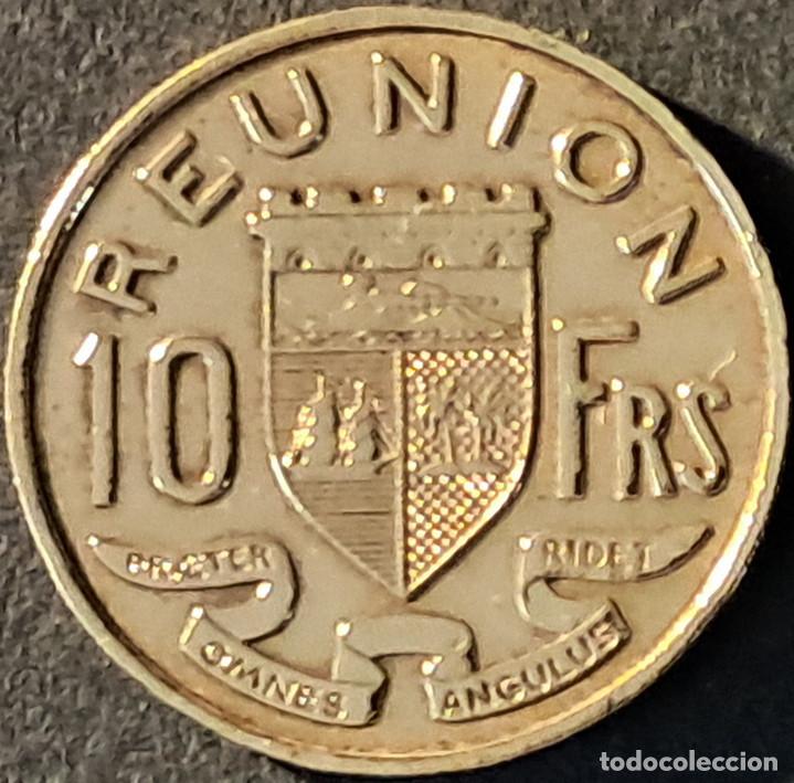 Monedas antiguas de &Aacute;frica: Reuni&oacute;n 10 francos 1955 KM#10 - Circulada