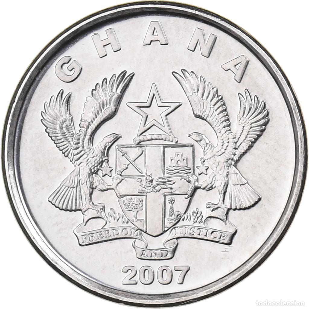 Monedas antiguas de &Aacute;frica: [#224865] Ghana, 5 Pesewas, 2007, N&iacute;quel recubierto de acero, FDC, KM:38