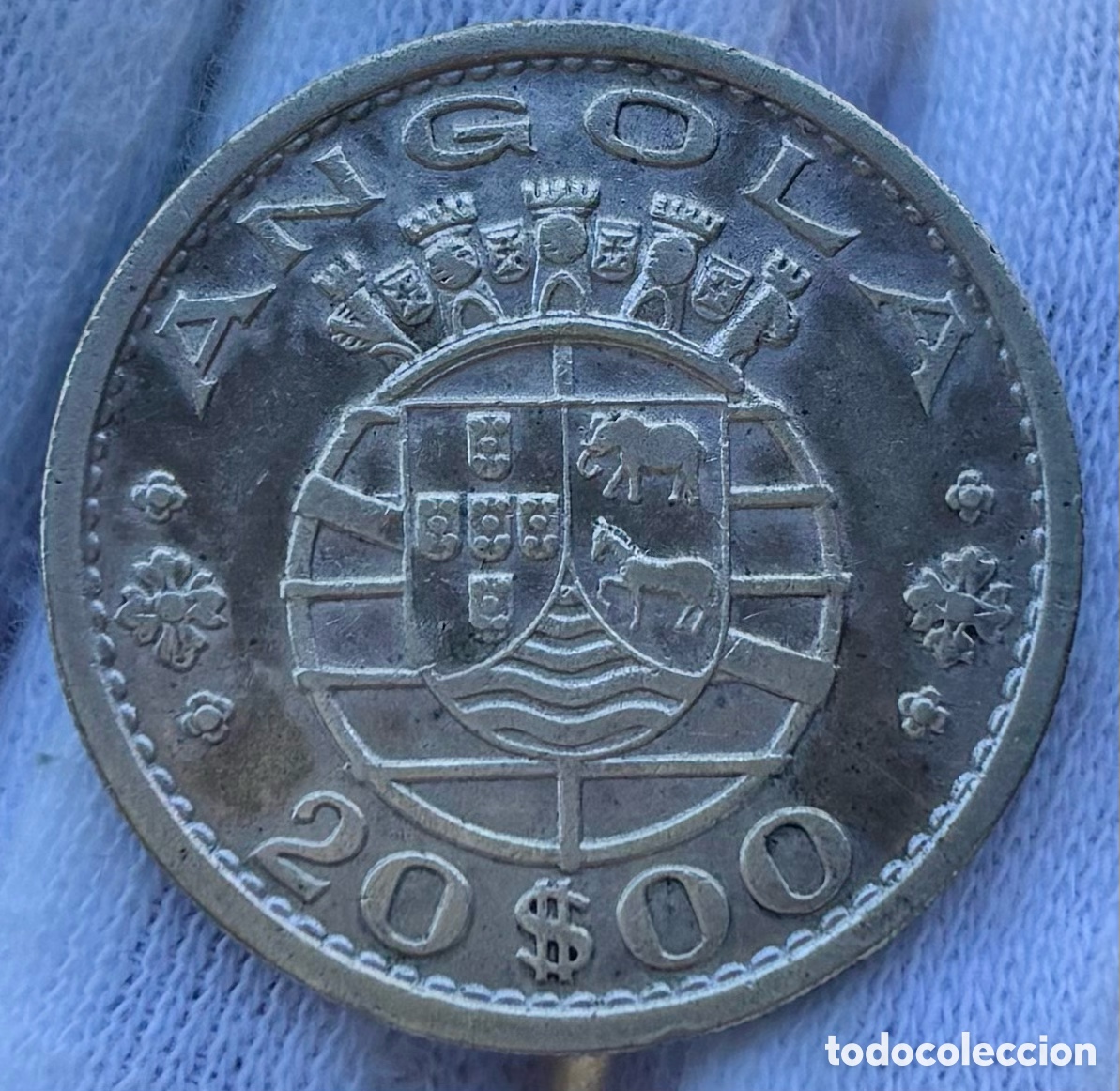 Monedas antiguas de &Aacute;frica: Moneda PLATA ANGOLA 20 Escudos 1952