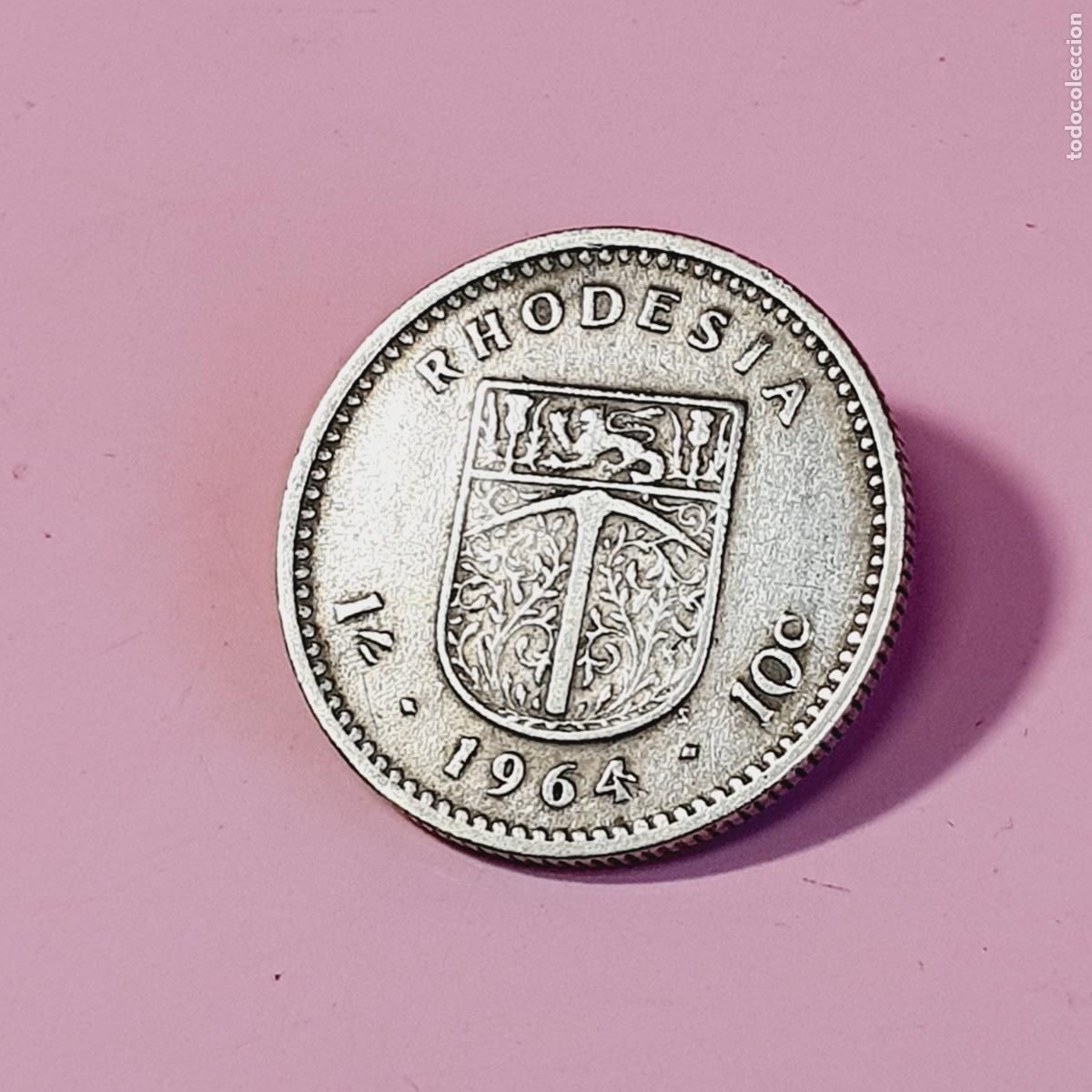Monedas antiguas de &Aacute;frica: MONEDA-RHODESIA-ISABEL II-10 CENTS-1964-COLECCIONISTAS-VER FOTOGRAF&Iacute;AS.