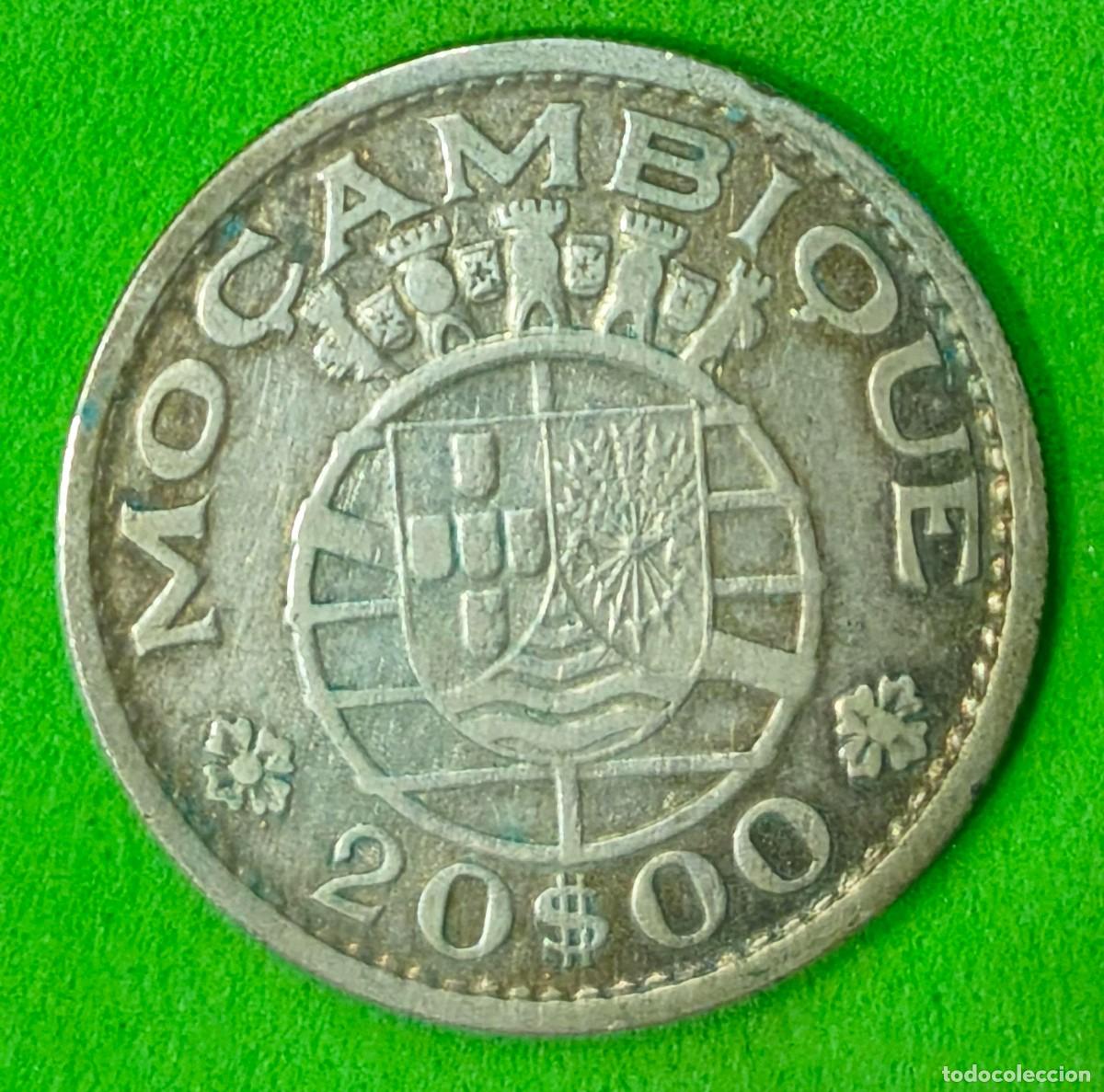 Monedas antiguas de &Aacute;frica: MOZAMBIQUE. A&Ntilde;O 1952. 20 ESCUDOS PLATA (720). PESO 9,7 GR