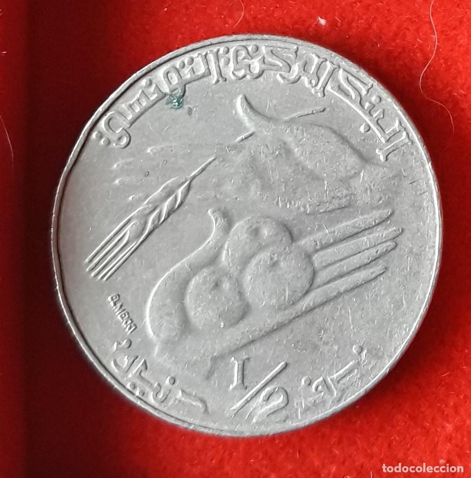 Monedas antiguas de &Aacute;frica: MONEDA DE TUN&Eacute;Z 1990 - 1/2 DINAR - COBRE-N&Iacute;QUEL FAO