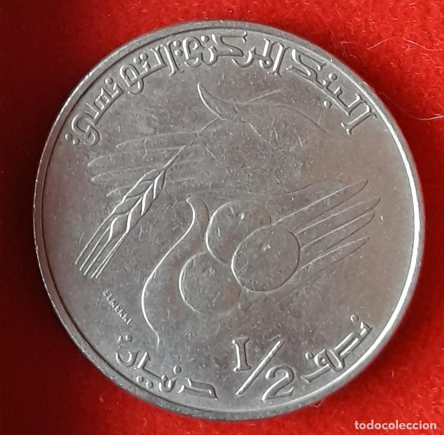 Monedas antiguas de &Aacute;frica: MONEDA DE TUN&Eacute;Z 1976 - 1/2 DINAR - COBRE-N&Iacute;QUEL FAO