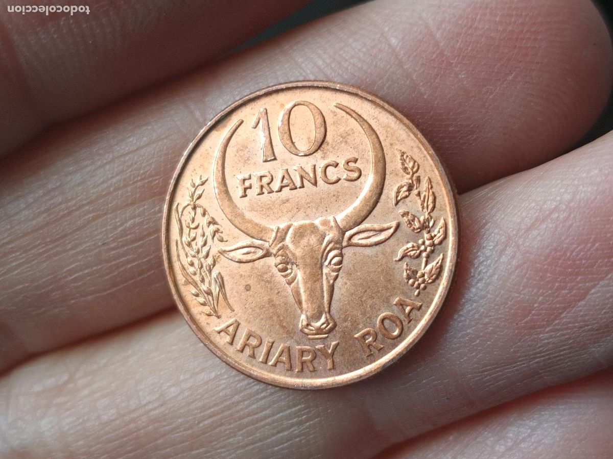 Monedas antiguas de &Aacute;frica: MADAGASCAR 10 Francos 2 Ariary 1996