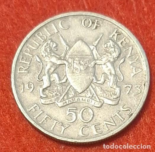 Monedas antiguas de &Aacute;frica: MONEDA DE KENIA 1973- 50 CENTS - COBRE-N&Iacute;QUEL