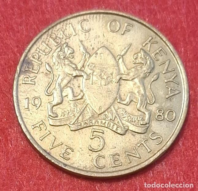 Monedas antiguas de &Aacute;frica: MONEDA DE KENIA 1980 - 5 CENTS - N&Iacute;QUEL-LAT&Oacute;N
