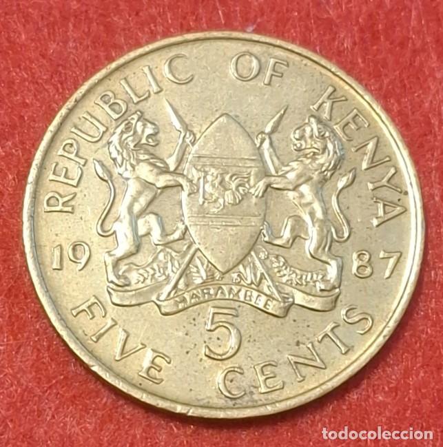 Monedas antiguas de &Aacute;frica: MONEDA DE KENIA 1987 - 5 CENTS - N&Iacute;QUEL-LAT&Oacute;N (2)