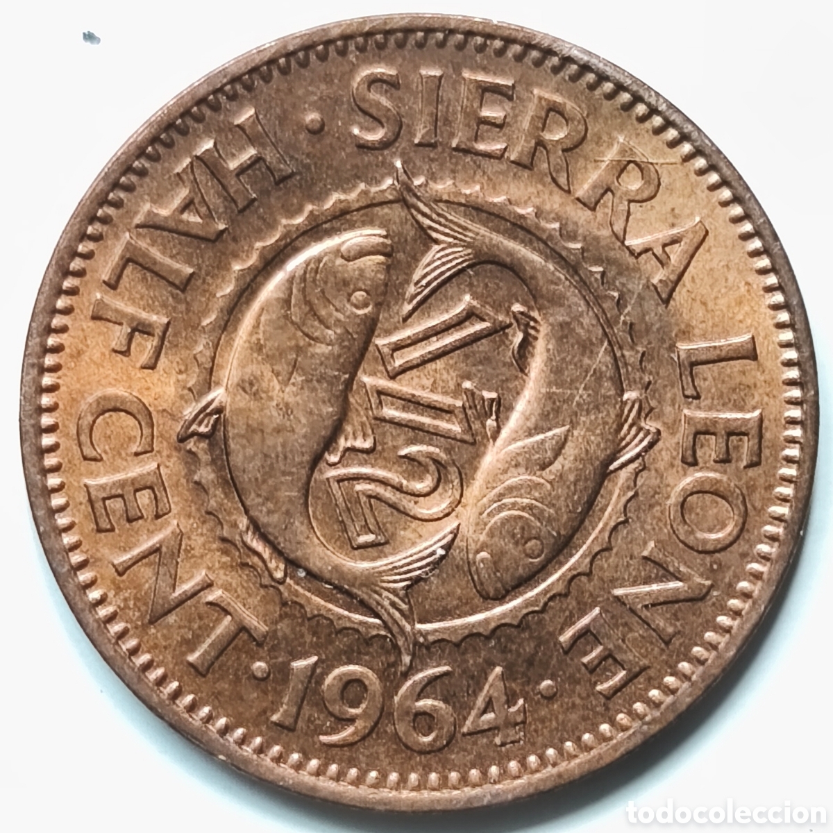 Monedas antiguas de &Aacute;frica: Sierra Leona, 1/2, Half cent de 1965, SC