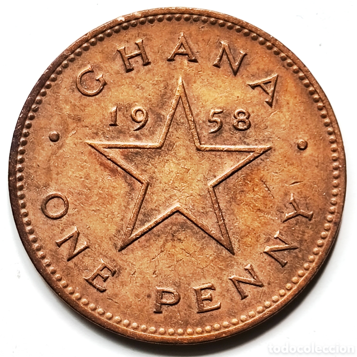 Monedas antiguas de &Aacute;frica: Ghana, 1 penny de 1958