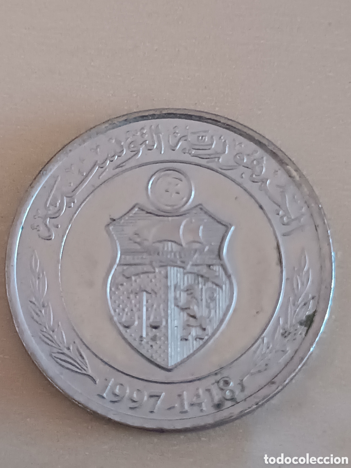 Monedas antiguas de &Aacute;frica: Moneda T&uacute;nez 1 Dinar