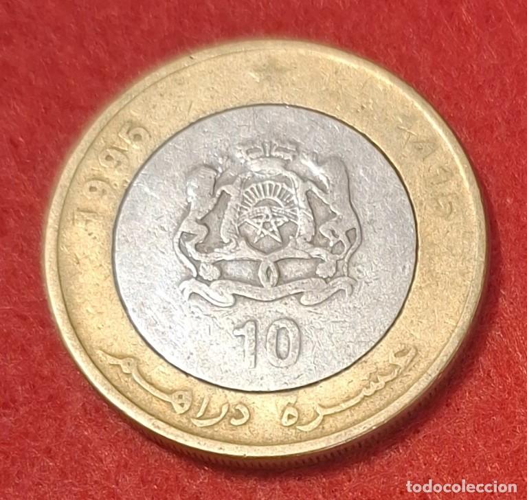 Monedas antiguas de &Aacute;frica: MONEDA DE MARRUECOS 1995 - 10 DIRHAMS - BIMET&Aacute;LICA - COBRE-N&Iacute;QUEL/LAT&Oacute;N (1)